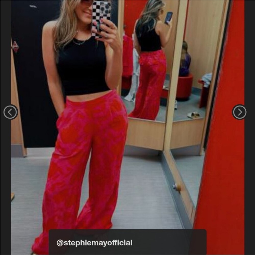 XS - Kate spade x target Floral Red Wide-Leg trouser Pants - Picture 6 of 6